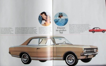 Opel Commodore Modelprogram 1968 "Der sportliche Sechzylinder" Carbrochure (6570)